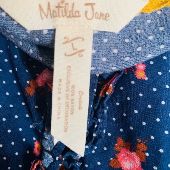 Matilda Jane Floral Print Blouse Top Long Sleeve Large - Picture 14 of 14